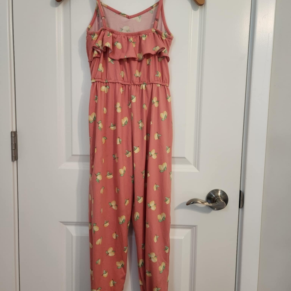 Kids Pink Ruffled One Piece Jumper Sz Small - Picture 2 of 9